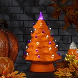 Mr. Halloween Orange Halloween Tree Tabletop Decoration